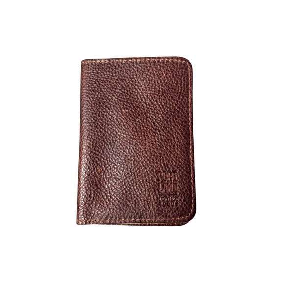 portland leather goods Other - Portland Leather Goods Bifold Wallet Brown Pebbled Leather Card Holder